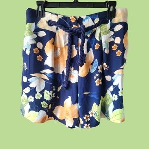Tribal Fun Floral Shorts with Rope Belt